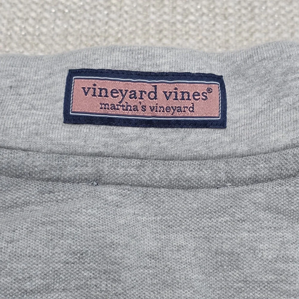 Vineyard Vines Sweater Mens S Gray Collegiate Shep Pullover Zip‎ Mock Sweatshirt